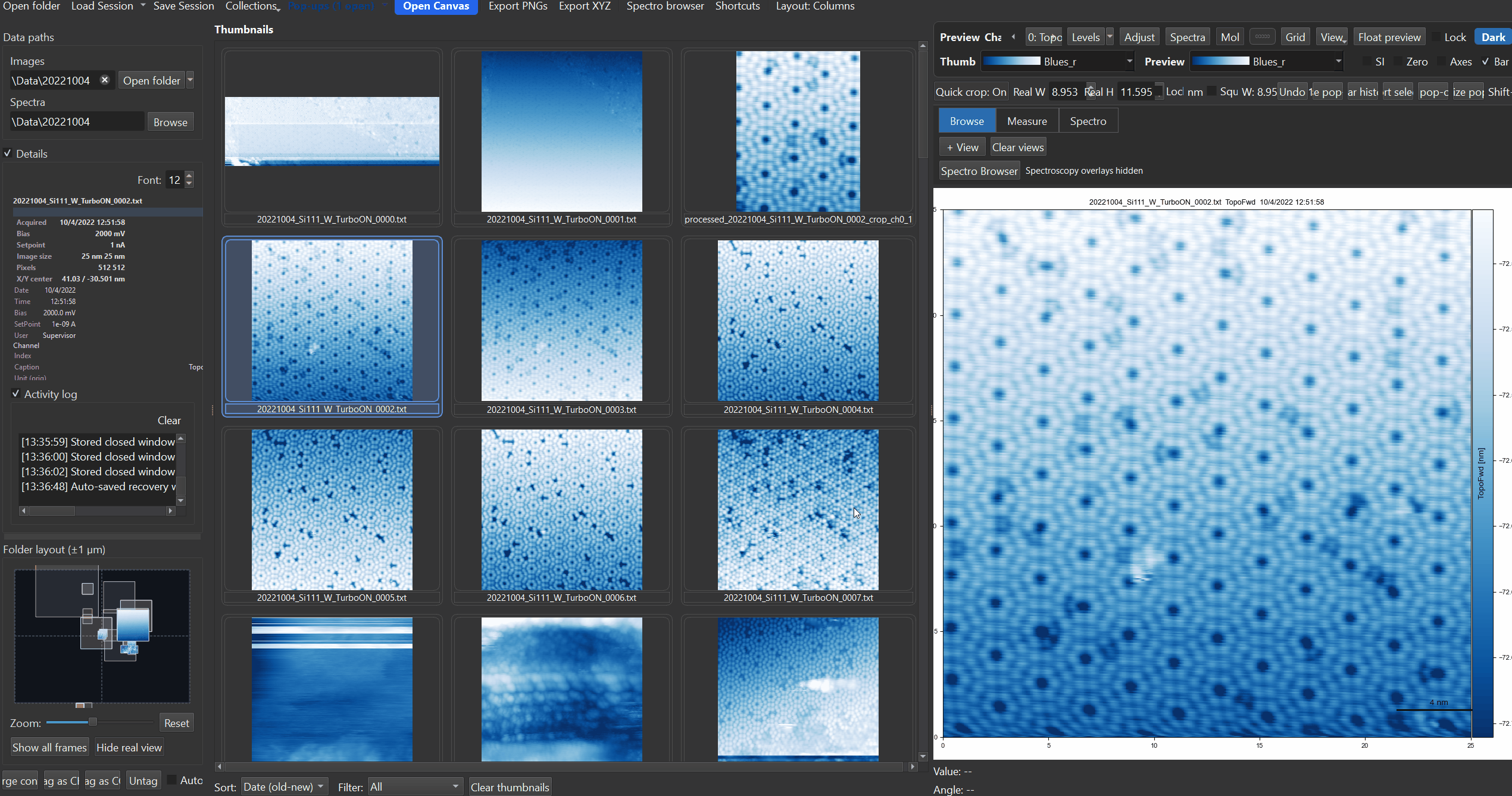Histogram live contrast adjustment